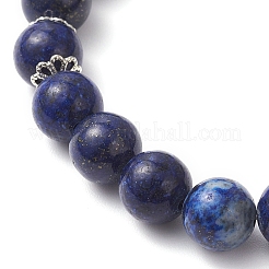 Dyed Natural Lapis Lazuli 9MM Round Beaded Stretch Bracelets for Women&nbsp;BJEW-JB12256-01
