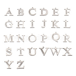 304 Stainless Steel Letter Pendant Rhinestone Settings&nbsp;STAS-TA0001-11P