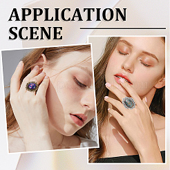 16Pcs 8 Style Adjustable Alloy Finger Rings Components&nbsp;FIND-SC0008-68