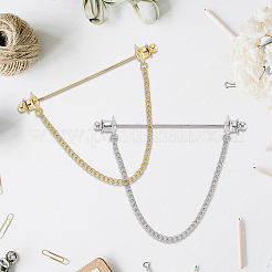 2Pcs 2 Colors Brass Tie Clip&nbsp;AJEW-CY0002-71