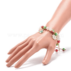 Christmas Tree & Snowflake & Snowman Charm Bracelet&nbsp;BJEW-JB08663