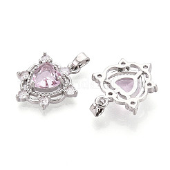 Brass Micro Pave Cubic Zirconia Pendants&nbsp;KK-N264-07P