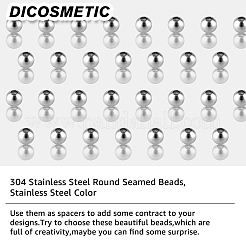 2000Pcs 304 Stainless Steel Round Seamed Beads&nbsp;STAS-DC0015-42