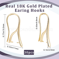 30Pcs Brass Dangle Earring Findings&nbsp;KK-BBC0008-54
