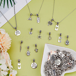 66Pcs 11 Styles Tibetan Style Alloy European Dangle Charms&nbsp;PALLOY-HY00077