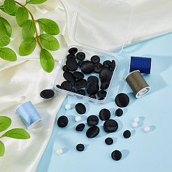 40Pcs 4 Styles 1-Hole Plastic Buttons&nbsp;BUTT-DC0001-04