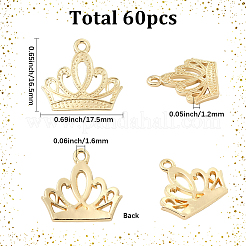 60Pcs Crown Theme Alloy Pendants&nbsp;FIND-SC0018-03