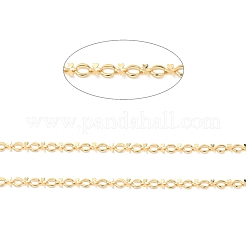 Rack Plating Brass Oval & Heart Bowknot Link Chains&nbsp;CHC-I040-04G