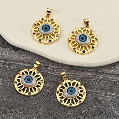 4Pcs Brass Micro Pave Colorful Cubic Zirconia Pendants&nbsp;ZIRC-SZ0001-71