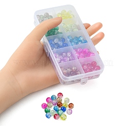 200Pcs 10 Colors Baking Paint Crackle Glass Bead Strands&nbsp;CCG-YW0001-17