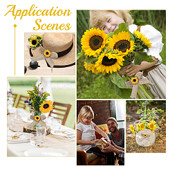 Polyester Ribbon Sunflower Bow&nbsp;DIY-WH0321-08