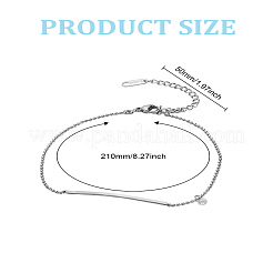 1Pc Stainless Steel Chain Anklet for Women&nbsp;AJEW-LP0006-48A-P