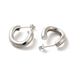 Brass Micro Pave Cubic Zirconia Stud Earrings&nbsp;EJEW-P254-02P