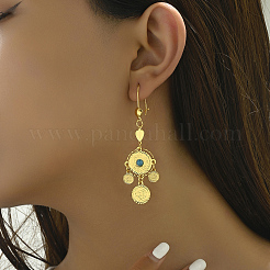 Fashionable Brass Coin Flat Round Hoop Earrings&nbsp;FC9615