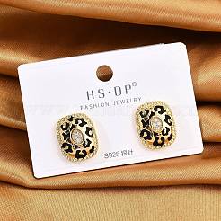Brass Micro Pave Clear Cubic Zirconia Stud Earrings&nbsp;EJEW-P301-06G