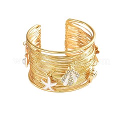 Alloy & Rhinestone & Imitation Pearl Charm Bangles&nbsp;WG851C4-01