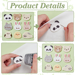 36Pcs 9 Styles Cartoon Polyester Computerized Embroidery Iron On/Sew On Patches&nbsp;PATC-FG0003-48