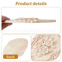 Wood Cabochons Carved Onlay Applique Craft&nbsp;AJEW-WH20054-252