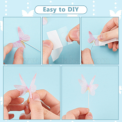 6 Sets 2 Colors Iron & Paper Butterfly Cake Toppers Decorations&nbsp;DIY-GA0007-53