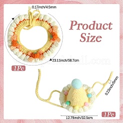 Handmade Woolen Woven Pet Collar & Hat&nbsp;AJEW-CN0004-22A