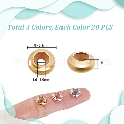 60Pcs 3 Colors Brass Beads&nbsp;KK-GA0001-91