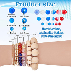 360Pcs 18 Styles Spray Painted Crackle Glass Beads&nbsp;CCG-PH0001-27