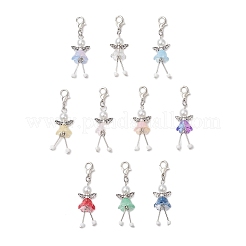 10Pcs Flower Angel Glass Pendant Decorations&nbsp;HJEW-JM03560