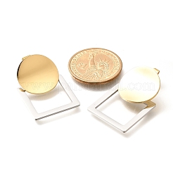 304 Stainless Steel Two Tone Stud Earrings&nbsp;EJEW-R012-01G&P