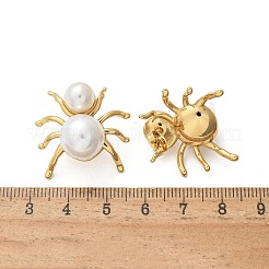 304 Stainless Steel & ABS Plastic Imitation Pearl Spider Stud Earrings&nbsp;EJEW-S253-20G