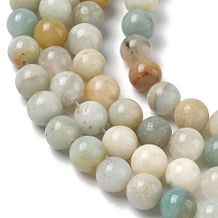Natural Flower Amazonite Beads Strands&nbsp;G-F818-A01-6mm