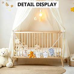 Wood & Cotton Woven Wall Hanging Plush Toy Storage Net Bag&nbsp;HJEW-WH0072-22