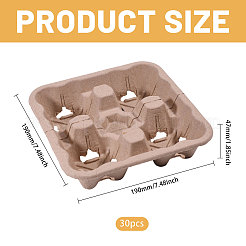 30Pcs Biodegradable Pulp Disposable Coffee Cup Tray&nbsp;AJEW-BC0009-87B