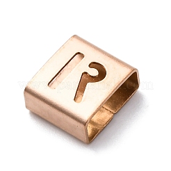 Ion Plating(IP) 304 Stainless Steel Square Slide Charms&nbsp;STAS-L132-07R-RG