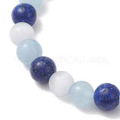 Dyed Natural Quartz & Sesame Jasper Beaded Stretch Bracelets for Women Men&nbsp;BJEW-JB13403