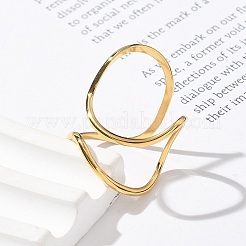 304 Stainless Steel Open Cuff Rings for Women&nbsp;LS-RJEW-Z077-01G-11