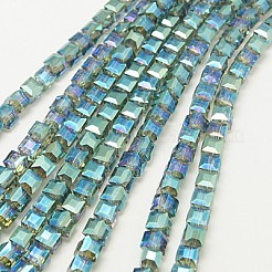 Electroplate Glass Beads Strands&nbsp;EGLA-D018-4x4mm-M5