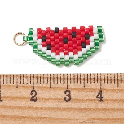 Fruit Theme Glass Seed Beaded Pendants&nbsp;PALLOY-MZ01357-02