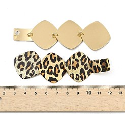 Leopard Print Alloy Dangle Stud Earrings&nbsp;EJEW-K304-01B-G