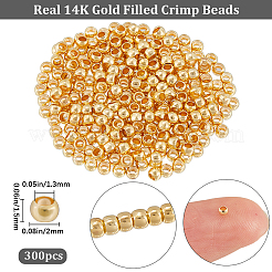300Pcs 4 Styles Brass Crimp Beads&nbsp;KK-BBC0014-69