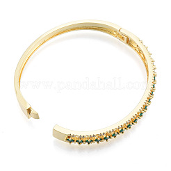 Cubic Zirconia Rhombus Hinged Bangle&nbsp;BJEW-N014-013