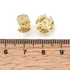 Brass Micro Pave Clear Cubic Zirconia Spacer Beads&nbsp;LS-KK-Z156-09G