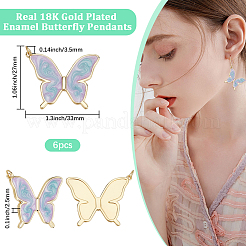 6Pcs Rack Plating Brass Enamel Pendants&nbsp;KK-BBC0017-67