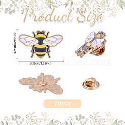 10Pcs Bees Enamel Pin&nbsp;JEWB-FG0001-73