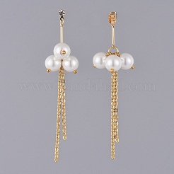 Eco-Friendly Glass Pearl Dangle Stud Earrings&nbsp;EJEW-JE03813-01