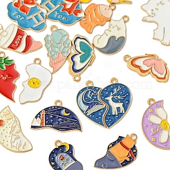 10 Sets 10 Styles Alloy Enamel Split Pendants&nbsp;ENAM-FS0002-21