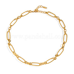 304 Stainless Steel Handcrafted Polished Oval Link Chain Necklaces for Women&nbsp;DS9508