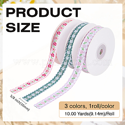 3Rolls 3 Styles Polyester Ribbons&nbsp;OCOR-ME0001-92