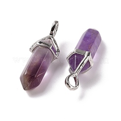 Natural Amethyst Pointed Pendants&nbsp;G-K329-34P