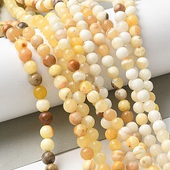 Natural Yellow Jade Beads Strands&nbsp;G-F591-17-6MM