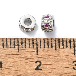 Rack Plating Brass Micro Pave Clear Cubic Zirconia Beads&nbsp;KK-U014-08P